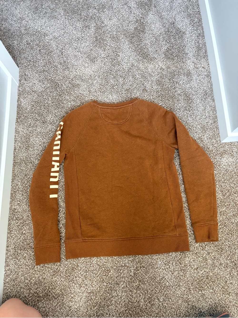 Carhartt Women's Brown Crewneck Sweatshirt with Sleeve Logo - Picture 5 of 9